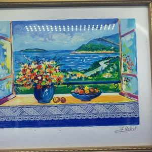 Jean-Claude Picot “Fluers Et Dentelle” Signed Print 8.5”by 6.5” “FlowersAndLace”